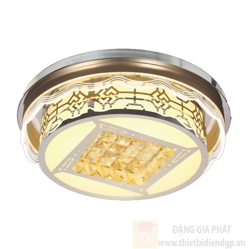 Đèn ốp trần Led tròn Ø480*H130, 3 màu ánh sáng, remote